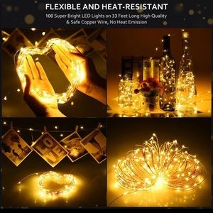 PINK LED String light Silver Wire Fairy